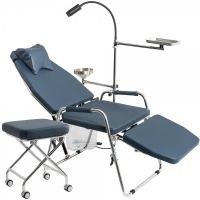 Greeloy® Adjustable Portable Dental Folding Chair with Operating Light GU-P101 +Foldable Dentist Stool GU-P103 Kit