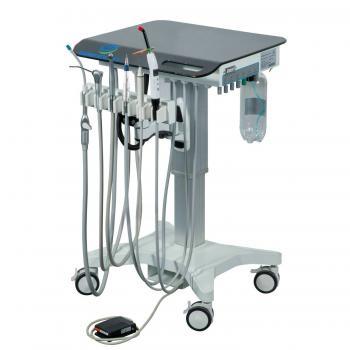Greeloy® Adjustable Mobile Dental Cart Treatment Unit with Electric Motor Lift+ Curing Light + Scaler GU-P302S