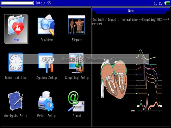 Digital 3/6 Channel with USB Electrocardiograph ECG-600G